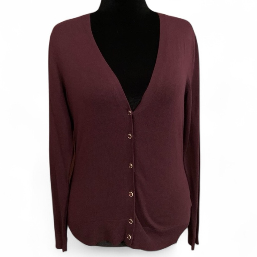 Womens Purple Cardigan Sweater